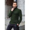 COOFANDY Mens Ribbed Slim Fit Knitted Pullover Casual Turtleneck Sweater(Army Green)