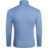 COOFANDY Mens Ribbed Slim Fit Knitted Pullover Casual Turtleneck Sweater(Blue-gray)