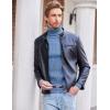 COOFANDY Mens Ribbed Slim Fit Knitted Pullover Casual Turtleneck Sweater(Blue-gray)