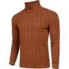 COOFANDY Mens Ribbed Slim Fit Knitted Pullover Casual Turtleneck Sweater(Brown)