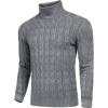 COOFANDY Mens Ribbed Slim Fit Knitted Pullover Casual Turtleneck Sweater(Dark Gray)