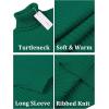 COOFANDY Mens Ribbed Slim Fit Knitted Pullover Casual Turtleneck Sweater(Dark Green)