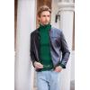 COOFANDY Mens Ribbed Slim Fit Knitted Pullover Casual Turtleneck Sweater(Dark Green)
