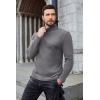 COOFANDY Mens Ribbed Slim Fit Knitted Pullover Casual Turtleneck Sweater(Gray)