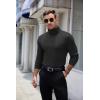 COOFANDY Men’s Ribbed Turtleneck Sweater Casual Basic Long Sleeve Knitted Pullover Sweater(A-black)