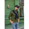 COOFANDY Men’s Ribbed Turtleneck Sweater Casual Basic Long Sleeve Knitted Pullover Sweater(Army Green)