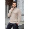 COOFANDY Men’s Ribbed Turtleneck Sweater Casual Basic Long Sleeve Knitted Pullover Sweater(Beige)