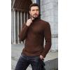COOFANDY Men’s Ribbed Turtleneck Sweater Casual Basic Long Sleeve Knitted Pullover Sweater(Brown)