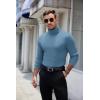 COOFANDY Men’s Ribbed Turtleneck Sweater Casual Basic Long Sleeve Knitted Pullover Sweater(Dark Blue)
