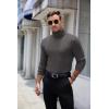 COOFANDY Men’s Ribbed Turtleneck Sweater Casual Basic Long Sleeve Knitted Pullover Sweater(Dark Gray)