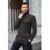 COOFANDY Men’s Ribbed Turtleneck Sweater Casual Basic Long Sleeve Knitted Pullover Sweater(Dark Gray)