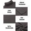 COOFANDY Men’s Ribbed Turtleneck Sweater Casual Basic Long Sleeve Knitted Pullover Sweater(Dark Gray)
