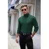 COOFANDY Men’s Ribbed Turtleneck Sweater Casual Basic Long Sleeve Knitted Pullover Sweater(Green)