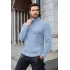 COOFANDY Men’s Ribbed Turtleneck Sweater Casual Basic Long Sleeve Knitted Pullover Sweater(Light Blue)