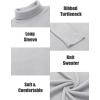 COOFANDY Men’s Ribbed Turtleneck Sweater Casual Basic Long Sleeve Knitted Pullover Sweater(Light Grey)