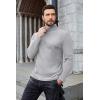 COOFANDY Men’s Ribbed Turtleneck Sweater Casual Basic Long Sleeve Knitted Pullover Sweater(Light Grey)