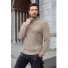 COOFANDY Men’s Ribbed Turtleneck Sweater Casual Basic Long Sleeve Knitted Pullover Sweater(Light Khaki)