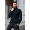 COOFANDY Men’s Ribbed Turtleneck Sweater Casual Basic Long Sleeve Knitted Pullover Sweater(Navy Blue)