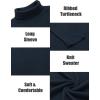COOFANDY Men’s Ribbed Turtleneck Sweater Casual Basic Long Sleeve Knitted Pullover Sweater(Navy Blue)