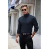 COOFANDY Men’s Ribbed Turtleneck Sweater Casual Basic Long Sleeve Knitted Pullover Sweater(Navy Blue)