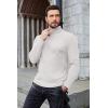 COOFANDY Men’s Ribbed Turtleneck Sweater Casual Basic Long Sleeve Knitted Pullover Sweater(White)