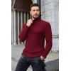COOFANDY Men’s Ribbed Turtleneck Sweater Casual Basic Long Sleeve Knitted Pullover Sweater(Wine Red)