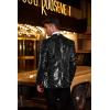 COOFANDY Mens Sequin Blazer Tuxedo Party Prom Wedding Tuxedo One Button Jacket(Black)