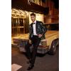 COOFANDY Mens Sequin Blazer Tuxedo Party Prom Wedding Tuxedo One Button Jacket(Black)
