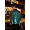 COOFANDY Mens Sequin Blazer Tuxedo Party Prom Wedding Tuxedo One Button Jacket(Blue)