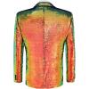COOFANDY Mens Sequin Blazer Tuxedo Party Prom Wedding Tuxedo One Button Jacket(Bright Gold)