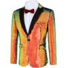 COOFANDY Mens Sequin Blazer Tuxedo Party Prom Wedding Tuxedo One Button Jacket(Bright Gold)