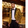 COOFANDY Mens Sequin Blazer Tuxedo Party Prom Wedding Tuxedo One Button Jacket(Golden Yellow)