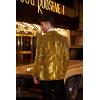 COOFANDY Mens Sequin Blazer Tuxedo Party Prom Wedding Tuxedo One Button Jacket(Golden Yellow)