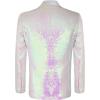 COOFANDY Mens Sequin Blazer Tuxedo Party Prom Wedding Tuxedo One Button Jacket(Pink)