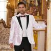 COOFANDY Mens Sequin Blazer Tuxedo Party Prom Wedding Tuxedo One Button Jacket(Pink)