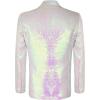 COOFANDY Mens Sequin Blazer Tuxedo Party Prom Wedding Tuxedo One Button Jacket(Pink-white)