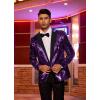 COOFANDY Mens Sequin Blazer Tuxedo Party Prom Wedding Tuxedo One Button Jacket(Purple)