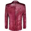 COOFANDY Mens Sequin Blazer Tuxedo Party Prom Wedding Tuxedo One Button Jacket(Rose Pink)