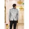 COOFANDY Mens Sequin Blazer Tuxedo Party Prom Wedding Tuxedo One Button Jacket(Silver Grey)