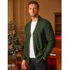 COOFANDY Mens Shawl Collar Cardigan Sweater Slim Fit Button Down Cable Knitted Sweater with Pockets(Army Green)