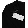 COOFANDY Mens Shawl Collar Cardigan Sweater Slim Fit Button Down Cable Knitted Sweater with Pockets(Black)