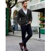 COOFANDY Mens Shawl Collar Cardigan Sweater Slim Fit Button Down Cable Knitted Sweater with Pockets(Black)