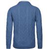 COOFANDY Mens Shawl Collar Cardigan Sweater Slim Fit Button Down Cable Knitted Sweater with Pockets(Denim Blue)