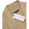 COOFANDY Mens Shawl Collar Cardigan Sweater Slim Fit Button Down Cable Knitted Sweater with Pockets(Khaki)