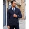 COOFANDY Mens Shawl Collar Cardigan Sweater Slim Fit Button Down Cable Knitted Sweater with Pockets(Navy Blue)
