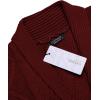 COOFANDY Mens Shawl Collar Cardigan Sweater Slim Fit Button Down Cable Knitted Sweater with Pockets(Wine Red)