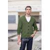 COOFANDY Men’s Shawl Collar Cardigan Sweater Slim Fit Cable Knit Button up Sweater with Pockets(Army Green)