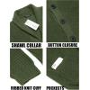 COOFANDY Men’s Shawl Collar Cardigan Sweater Slim Fit Cable Knit Button up Sweater with Pockets(Army Green)