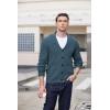 COOFANDY Men’s Shawl Collar Cardigan Sweater Slim Fit Cable Knit Button up Sweater with Pockets(Blue Heather)