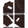 COOFANDY Men’s Shawl Collar Cardigan Sweater Slim Fit Cable Knit Button up Sweater with Pockets(Brown)